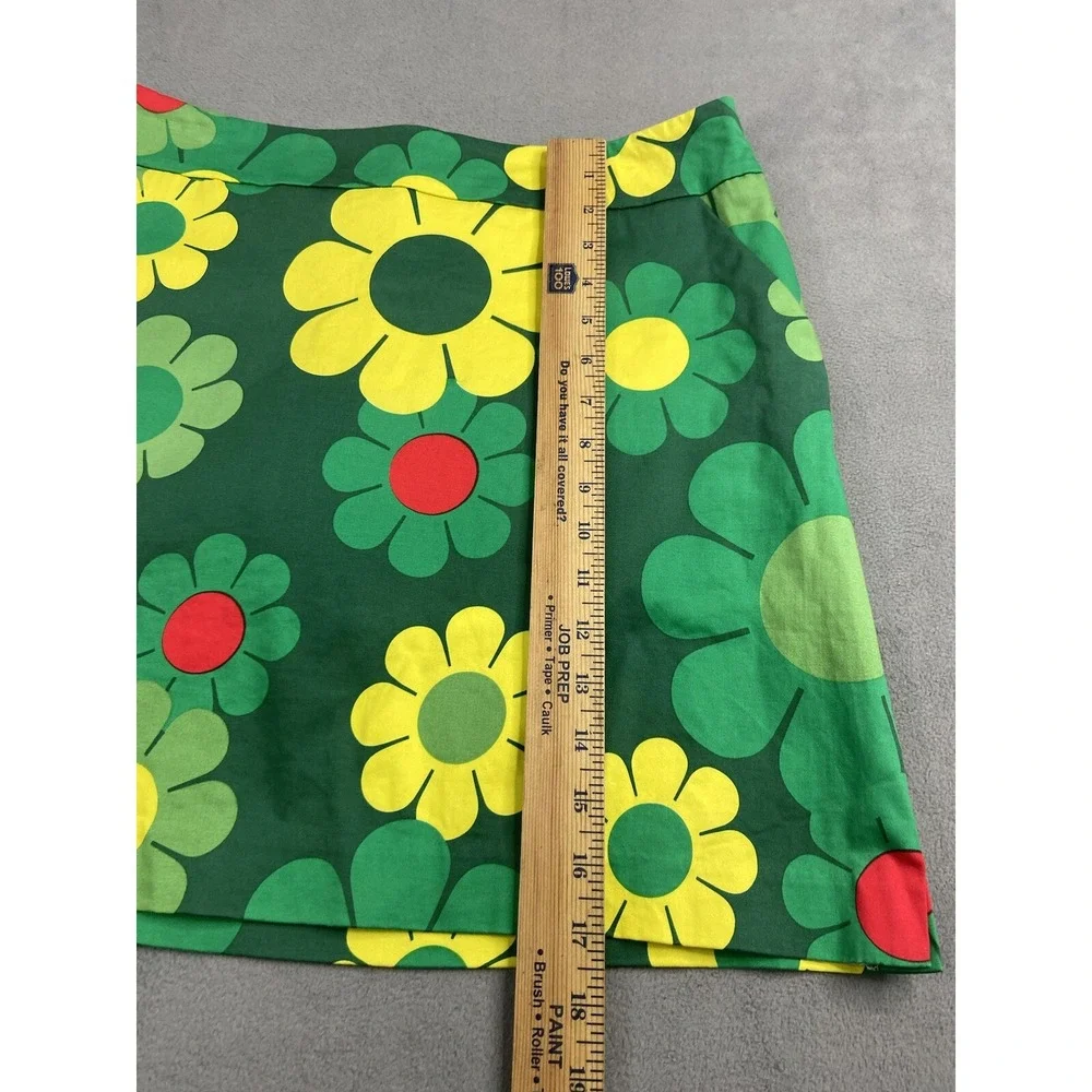 Loudmouth Skort Women 10‎ Green Flower Power Retro Pickleball Golf Active Skirt